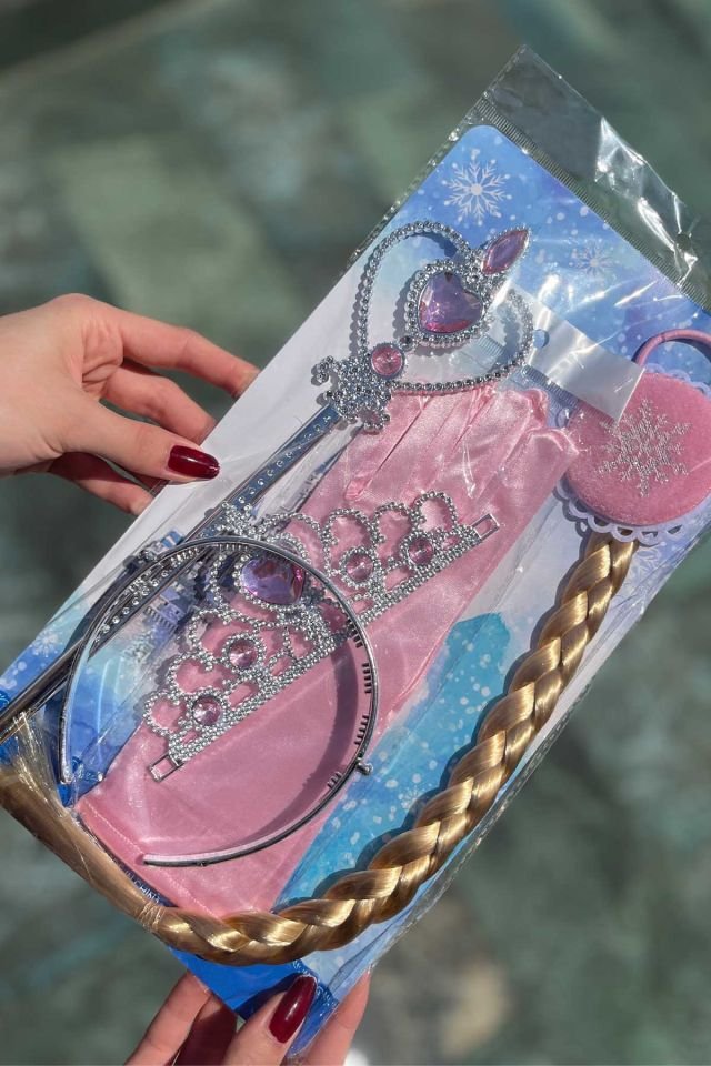 Elsa Frozen Girl Crown Hairpin Gloves Wand Hair Set