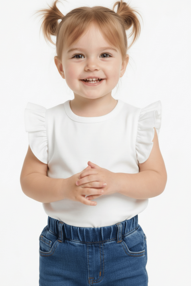 Girl Baby Off White Top Crepe Blouse