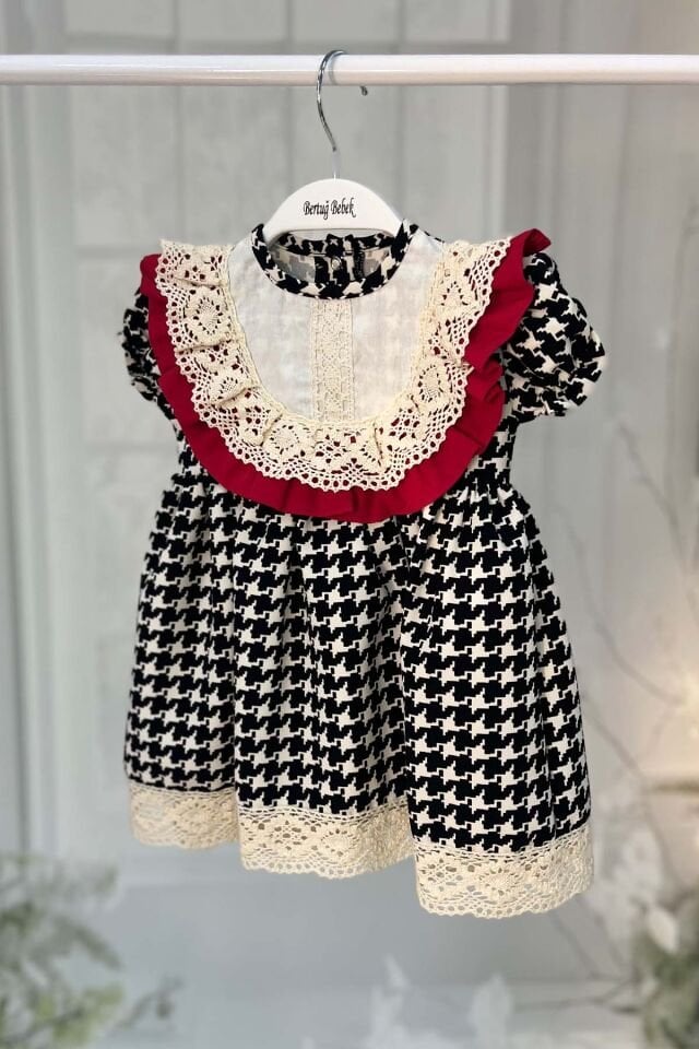 Dantelli Kız Çocuk Bebek Renkli Kazayağı Elbise