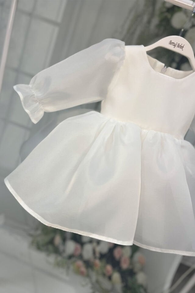 Karolin Girl Baby Romper Wedding Dress Evening Organza White Dress
