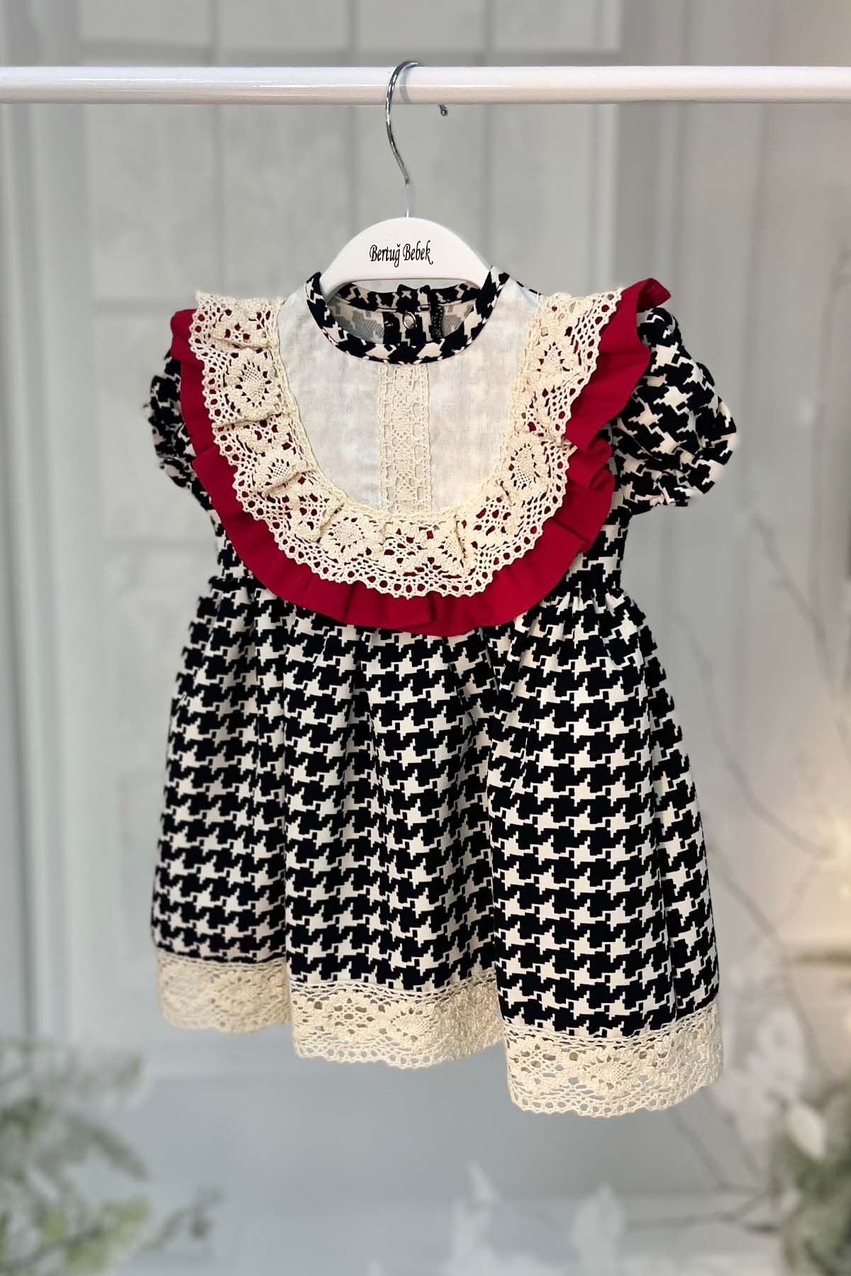 Dantelli Kız Çocuk Bebek Renkli Kazayağı Elbise