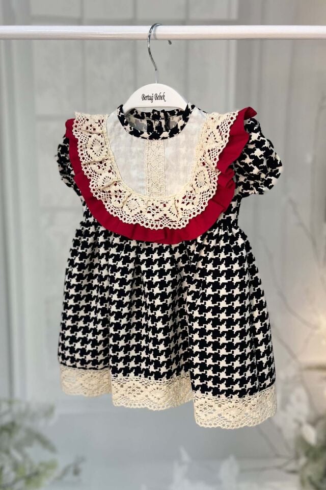 Dantelli Kız Çocuk Bebek Renkli Kazayağı Elbise