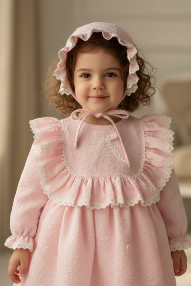 Dantelli Kız Çocuk Bebek Krep Bone