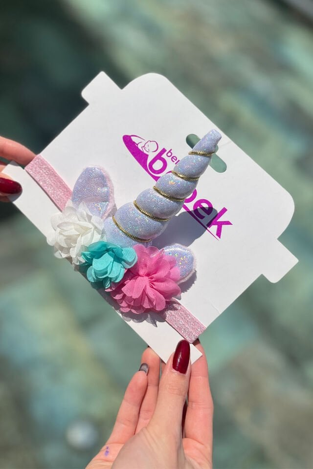 Renkli Unicorn Kız Bebek Çocuk Bandana