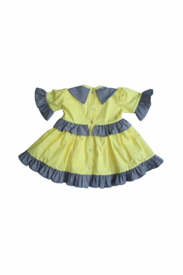 Girl Gray Ruffle Lemon Dress